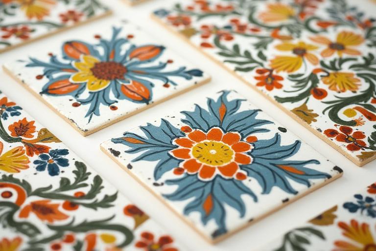 Handbemalte dekorative Keramikfliesen