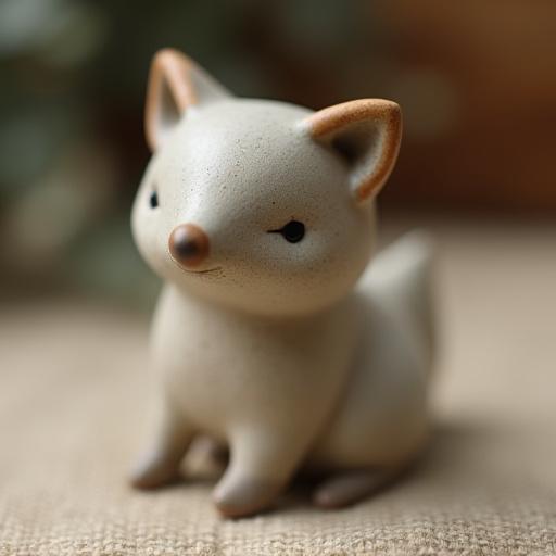 Kleine handgefertigte Keramikfigur eines Tieres