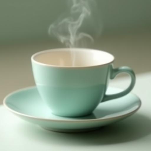 Elegante handgefertigte Teetasse und Untertasse